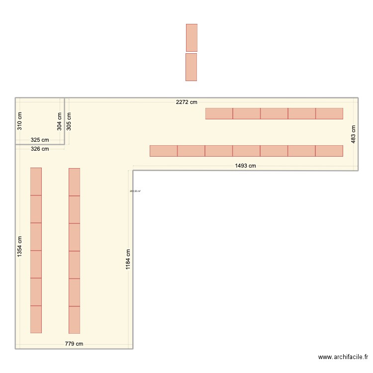 MARIAGE. Plan de 1 pièce et 202 m2