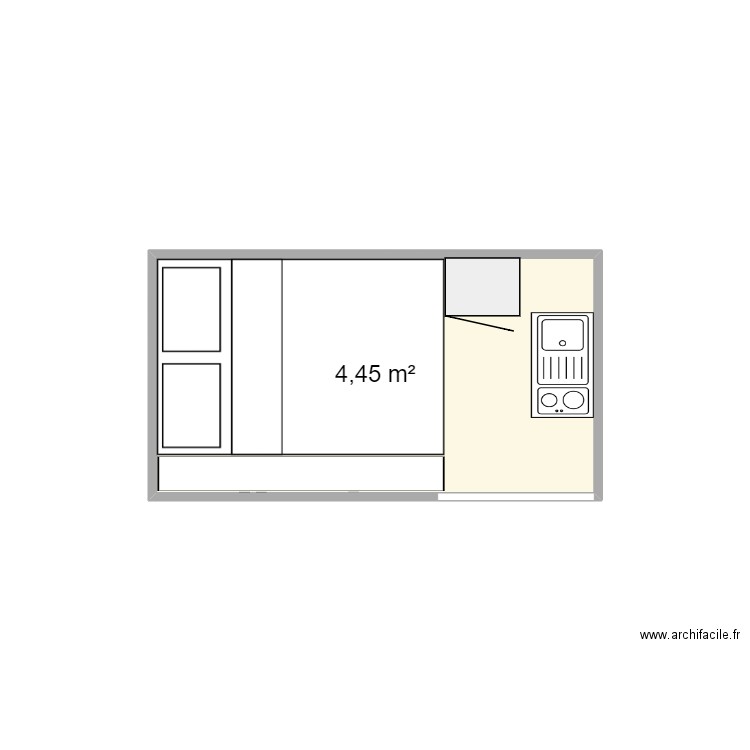 van aménagé. Plan de 1 pièce et 4 m2