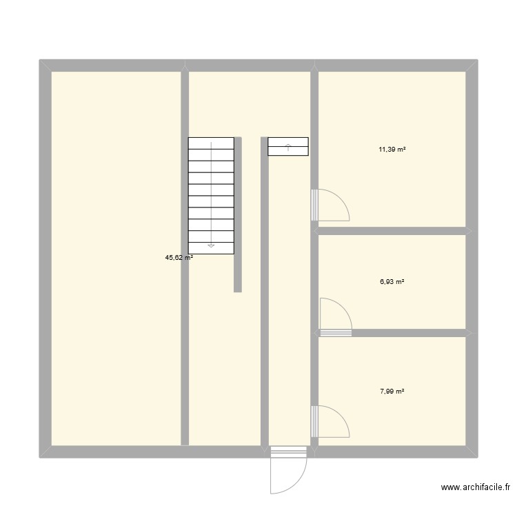 entre appartement disdier. Plan de 4 pièces et 72 m2