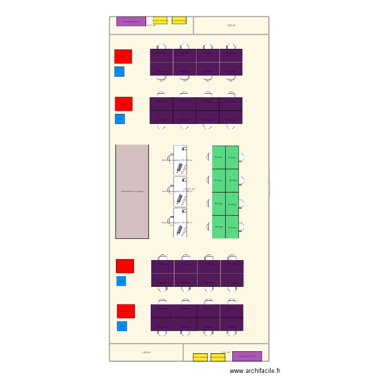 Plan Montage. Plan de 5 pièces et 200 m2