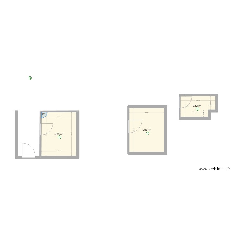 Appart Abeille. Plan de 3 pièces et 14 m2