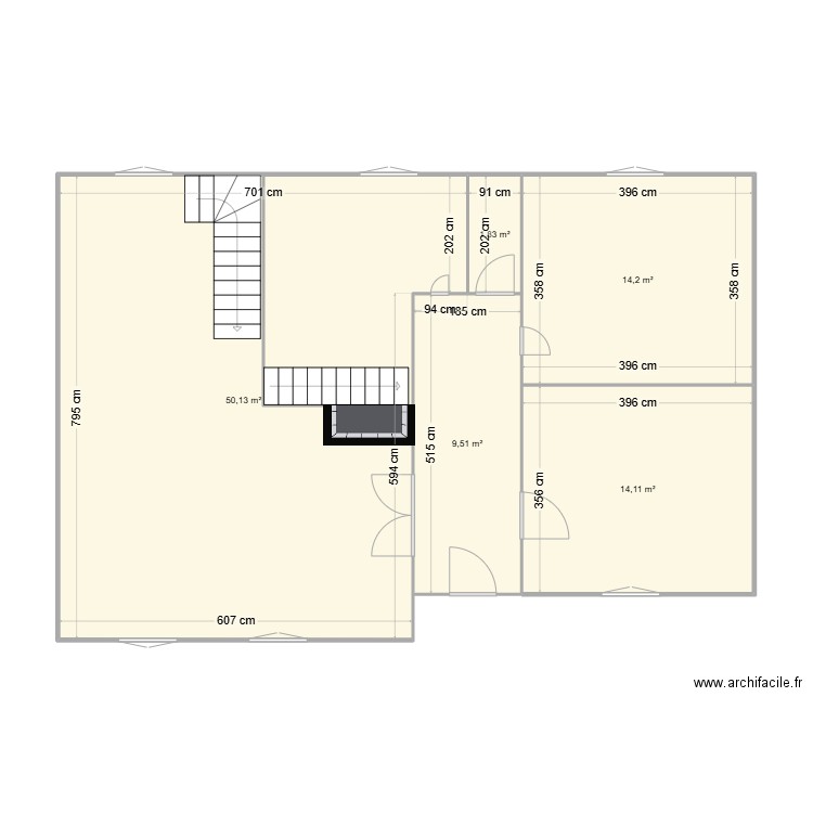 SATINGES. Plan de 5 pièces et 90 m2