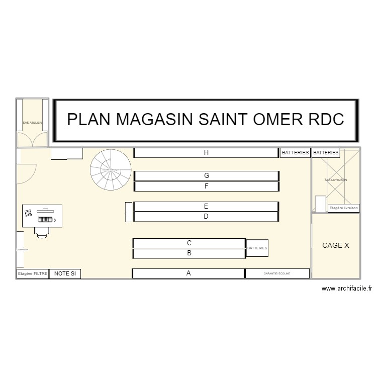 Plan rdc saint omer. Plan de 4 pièces et 172 m2