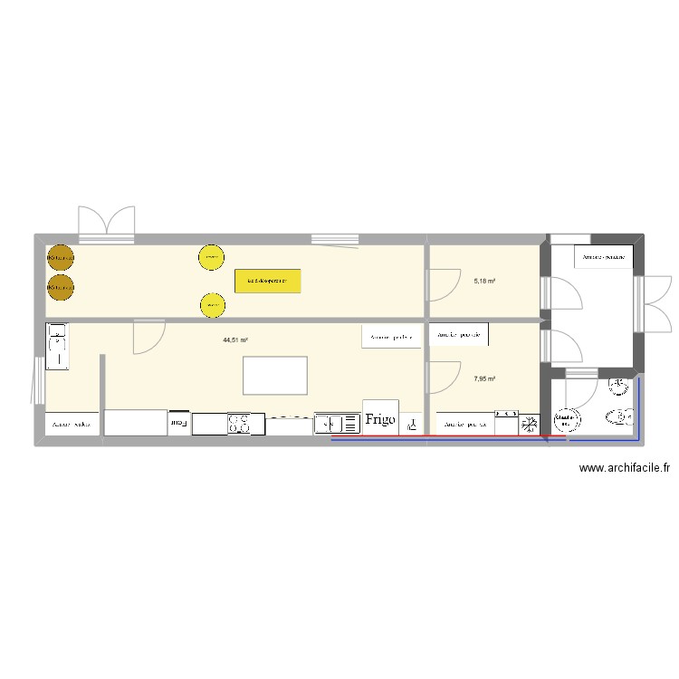 Miellerie 1. Plan de 4 pièces et 68 m2