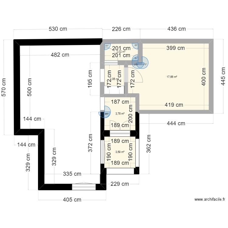 RDC définitif 2 octobre. Plan de 5 pièces et 29 m2