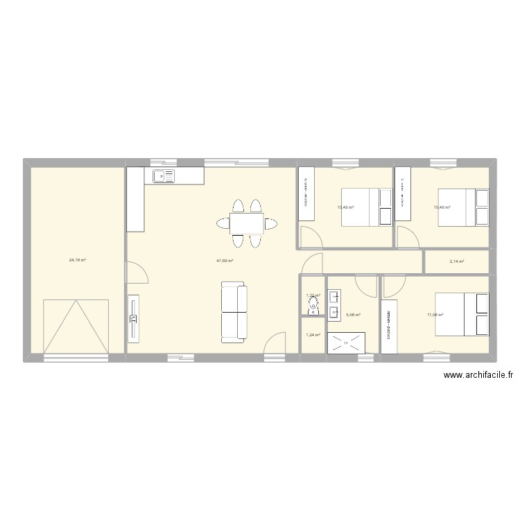 maison BLV. Plan de 9 pièces et 115 m2