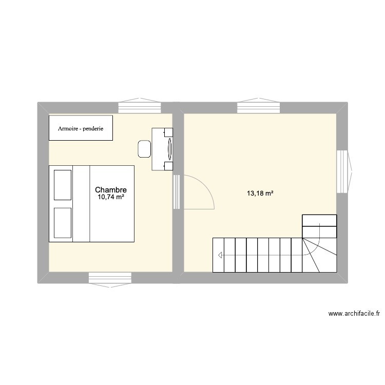 Chalet Sans soucis Chambres. Plan de 2 pièces et 24 m2