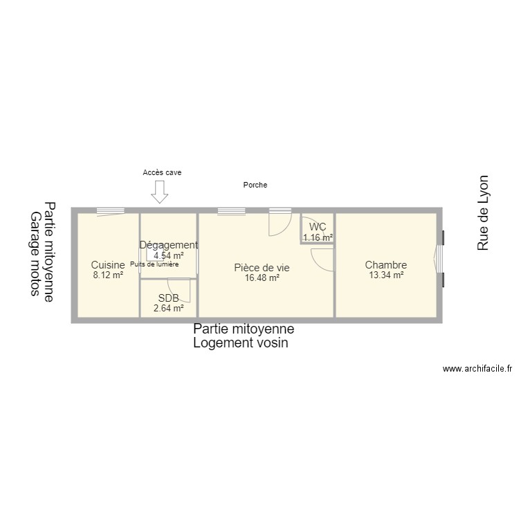 SCHWENDIMANN. Plan de 6 pièces et 46 m2