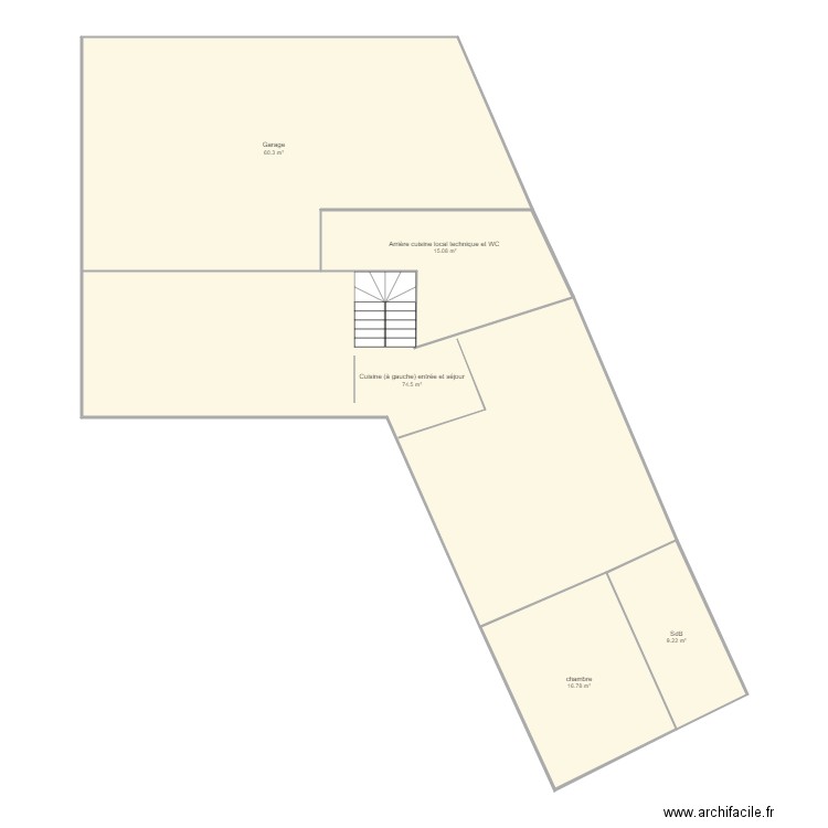 Lannion 3. Plan de 5 pièces et 176 m2