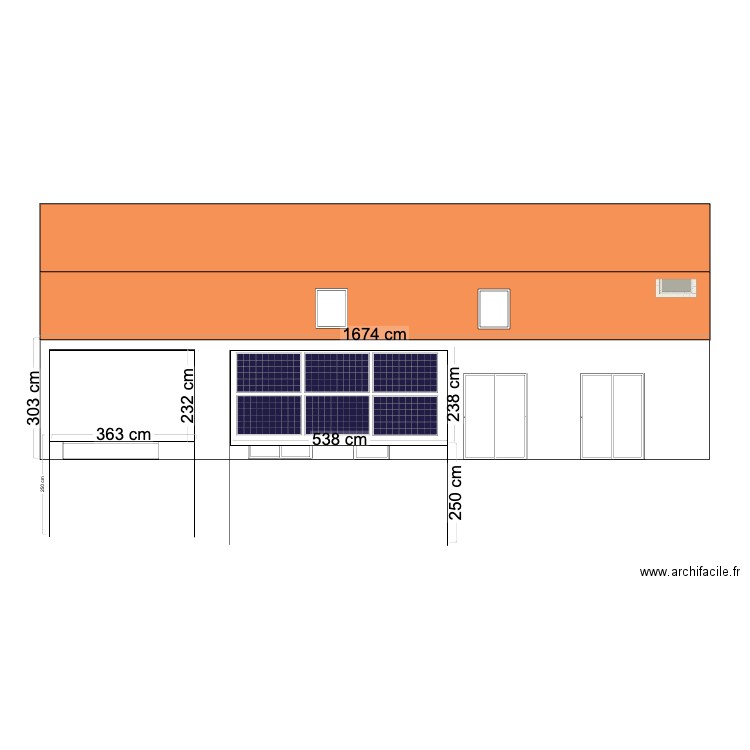 Plan façade avant travaux lagleine. Plan de 0 pièce et 0 m2