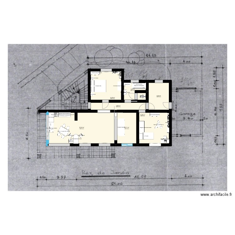 Tamaris. Plan de 8 pièces et 96 m2