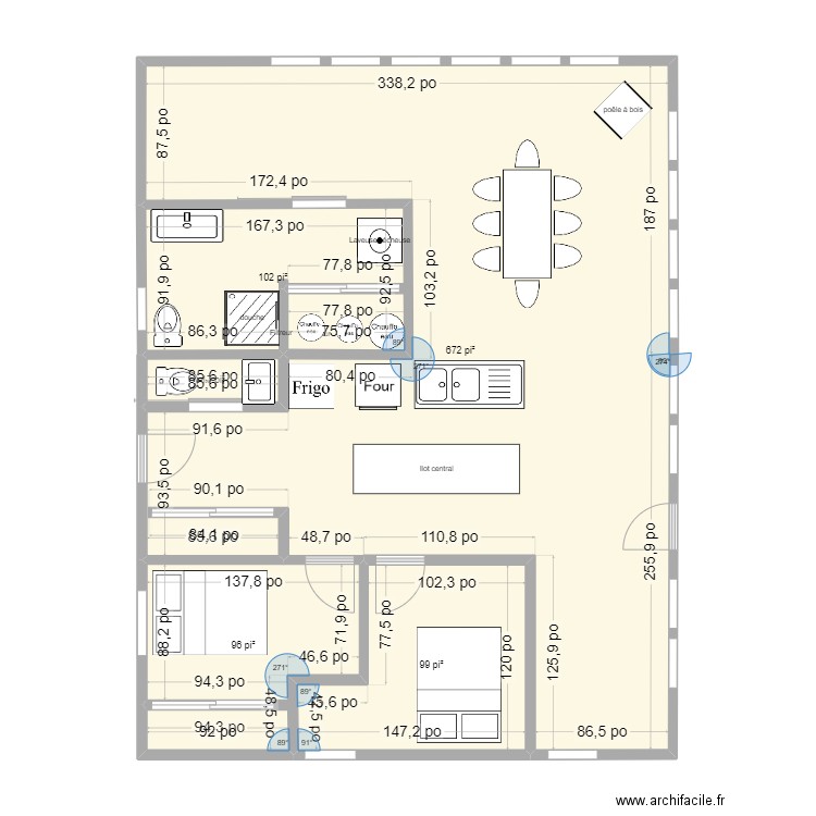 chalet_3. Plan de 5 pièces et 91 m2