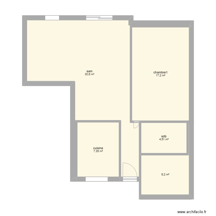 saint christol. Plan de 5 pièces et 66 m2