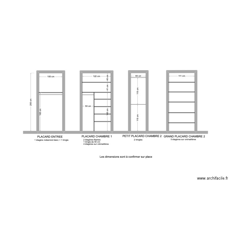 CIRIBILLI RANGEMENTS. Plan de 4 pièces et 10 m2