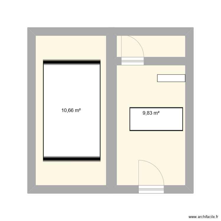 fleuriste. Plan de 2 pièces et 21 m2