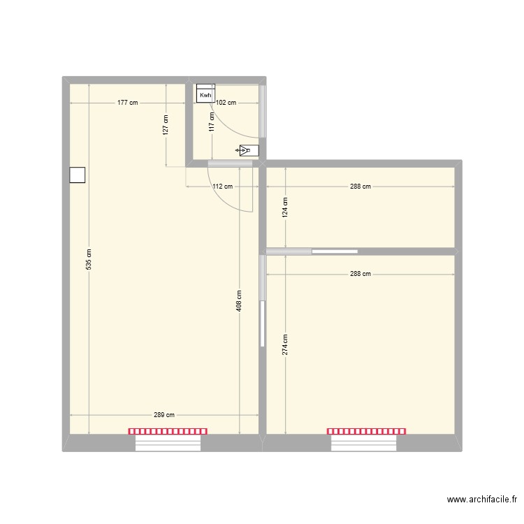 3 Square Vallois Carrelages. Plan de 4 pièces et 27 m2