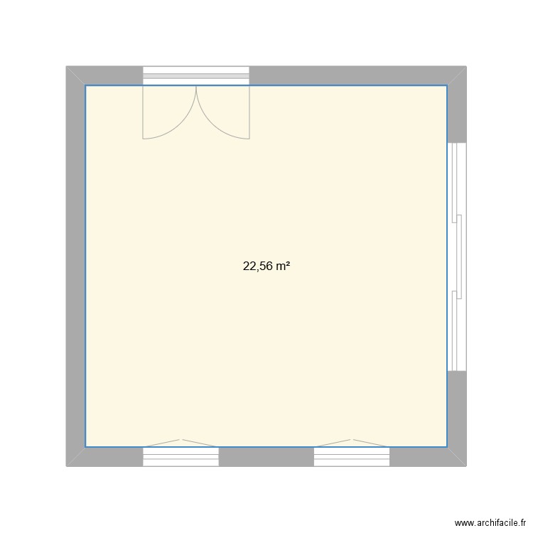 sursai. Plan de 1 pièce et 23 m2