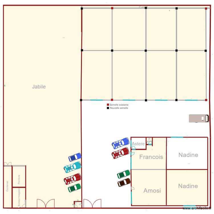 Partition Quartier industriel3. Plan de 16 pièces et 2565 m2