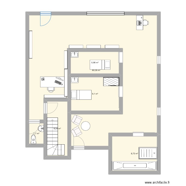 plan institut lilou dossier vente . Plan de 6 pièces et 92 m2