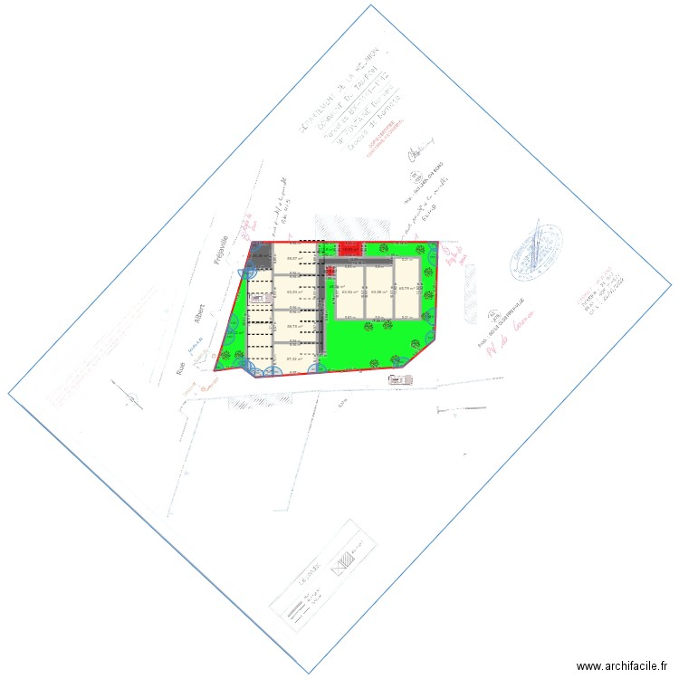 FREJAVILLE -RPA SHOB. Plan de 16 pièces et 1718 m2