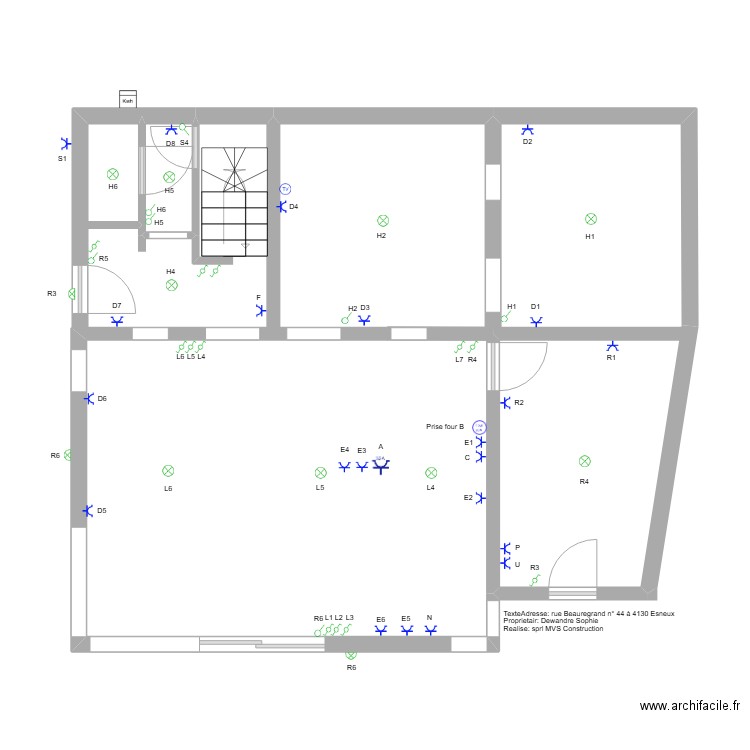 sofi2. Plan de 2 pièces et 34 m2