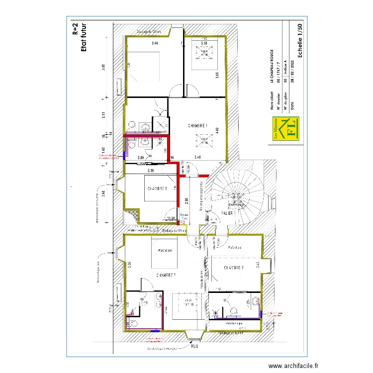 sanitaire r+2. Plan de 0 pièce et 0 m2