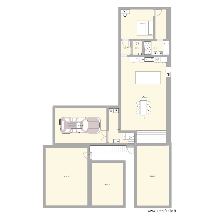 maison pich. Plan de 11 pièces et 204 m2