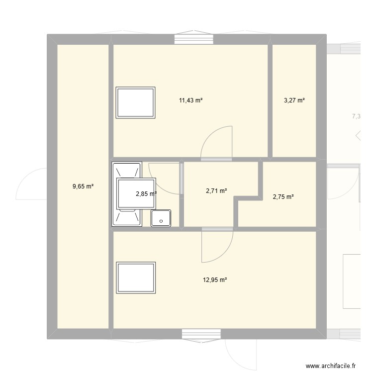 sucy ytrest Test 3. Plan de 20 pièces et 169 m2