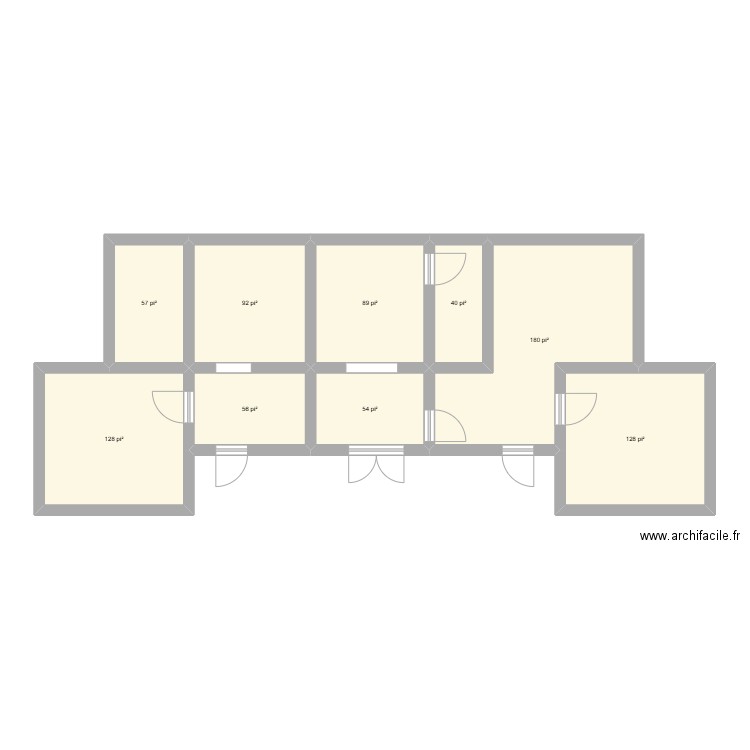 Bureaux pasto. Plan de 9 pièces et 76 m2