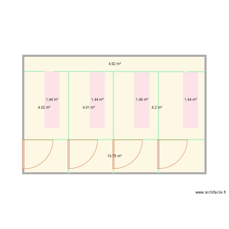 Maternité 4 . Plan de 9 pièces et 38 m2