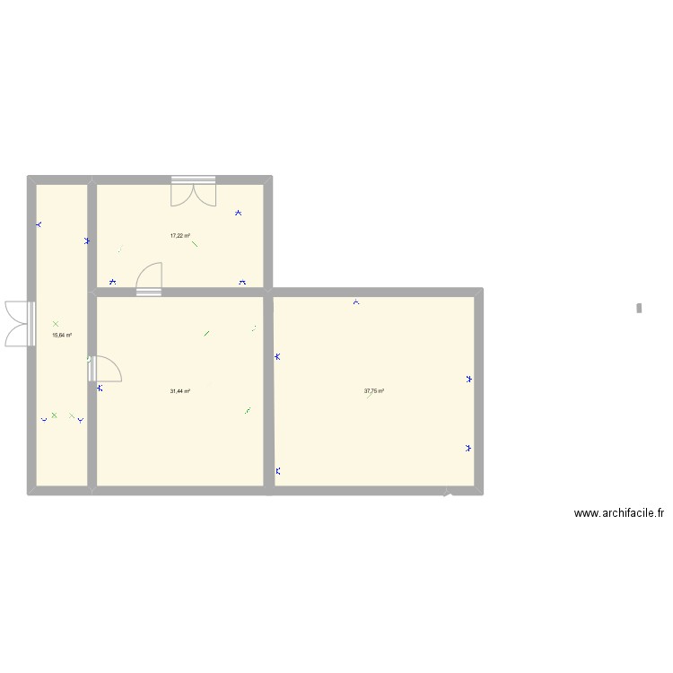 KLN MELEC . Plan de 4 pièces et 102 m2