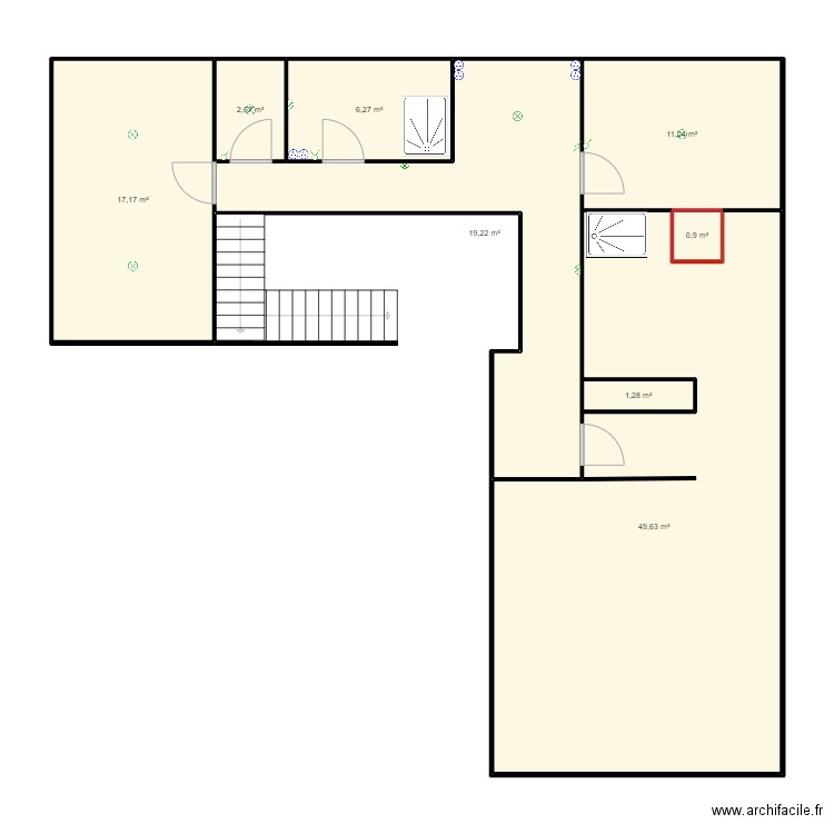 Plan Elec étage . Plan de 8 pièces et 108 m2