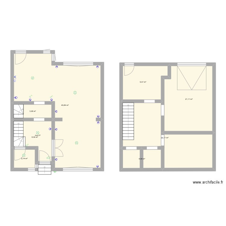 Arfan. Plan de 8 pièces et 118 m2