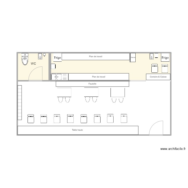 Pancake Island. Plan de 2 pièces et 14 m2