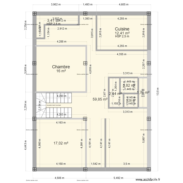 plan maison GM rez de chaussee. Plan de 9 pièces et 116 m2