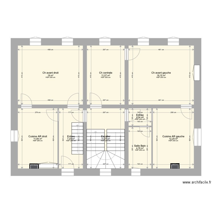 Condamine 2eme actuel corrige. Plan de 9 pièces et 99 m2