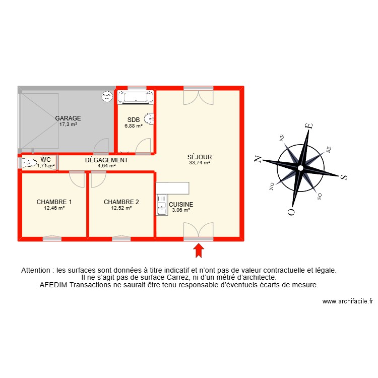 BI25417 -. Plan de 8 pièces et 92 m2