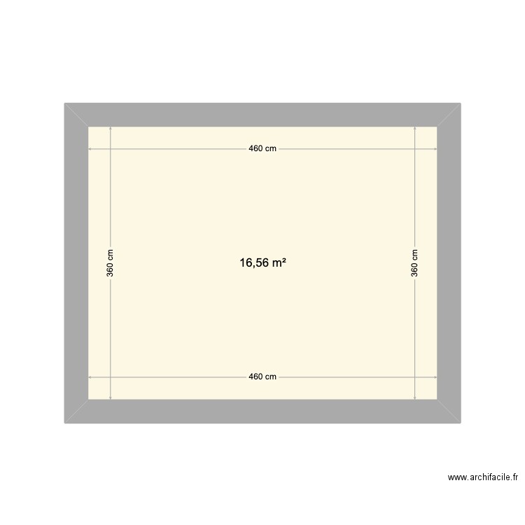 cabanon. Plan de 1 pièce et 17 m2