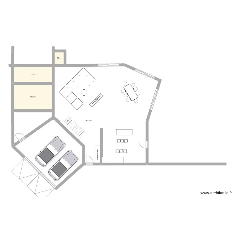 essai maison. Plan de 4 pièces et 164 m2