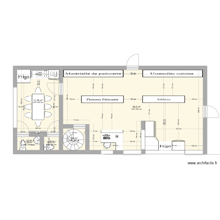 PDV ADOC. Plan de 5 pièces et 63 m2