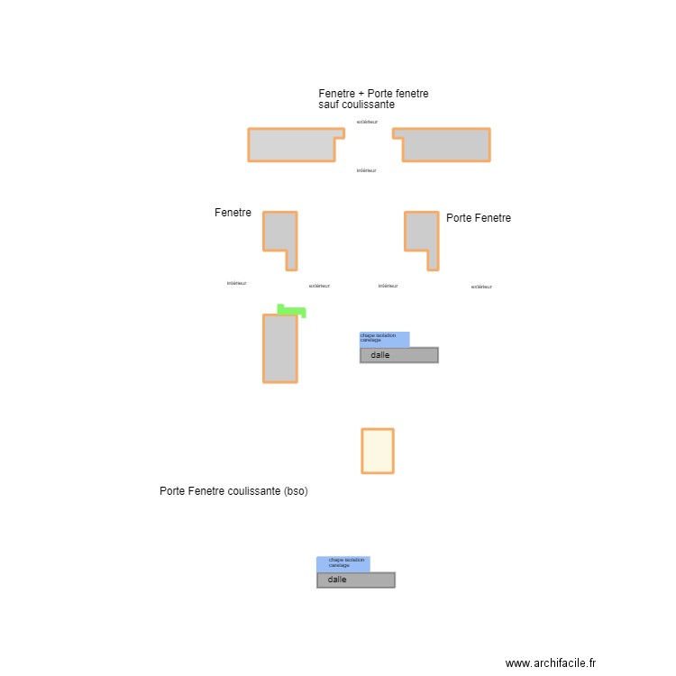 feuillure. Plan de 6 pièces et 1 m2