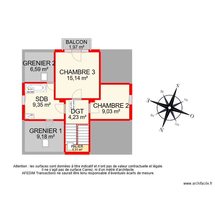 BI 26707. Plan de 25 pièces et 263 m2