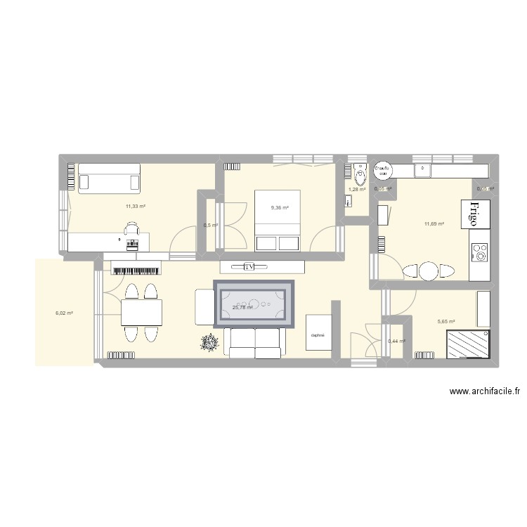 kuggjgc. Plan de 11 pièces et 72 m2