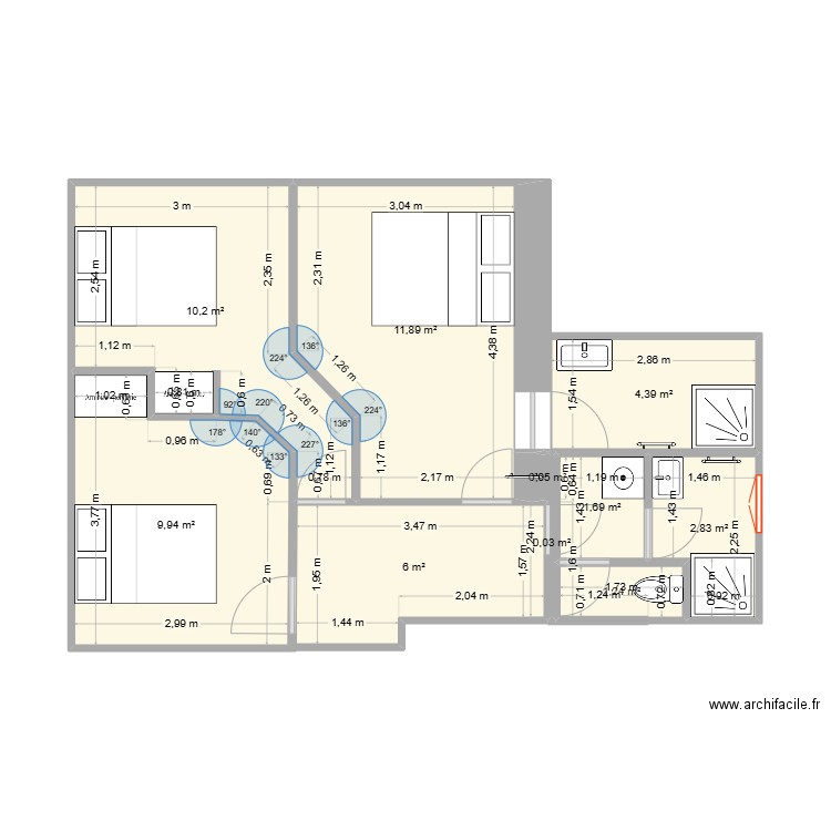 Maison - 1er étage05. Plan de 10 pièces et 48 m2