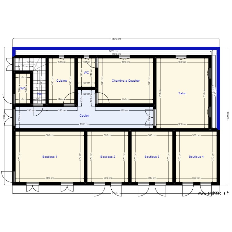 Plan de terrain 15mx10m Clien 20037376. Plan de 12 pièces et 125 m2