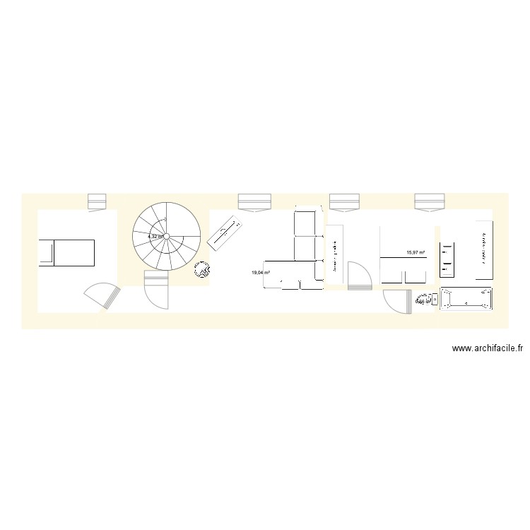 masseguisses. Plan de 4 pièces et 40 m2