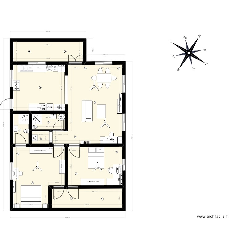 Maison individuelle VF modif 4. Plan de 8 pièces et 122 m2