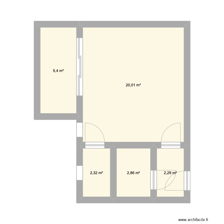 BOULONGNE. Plan de 5 pièces et 33 m2