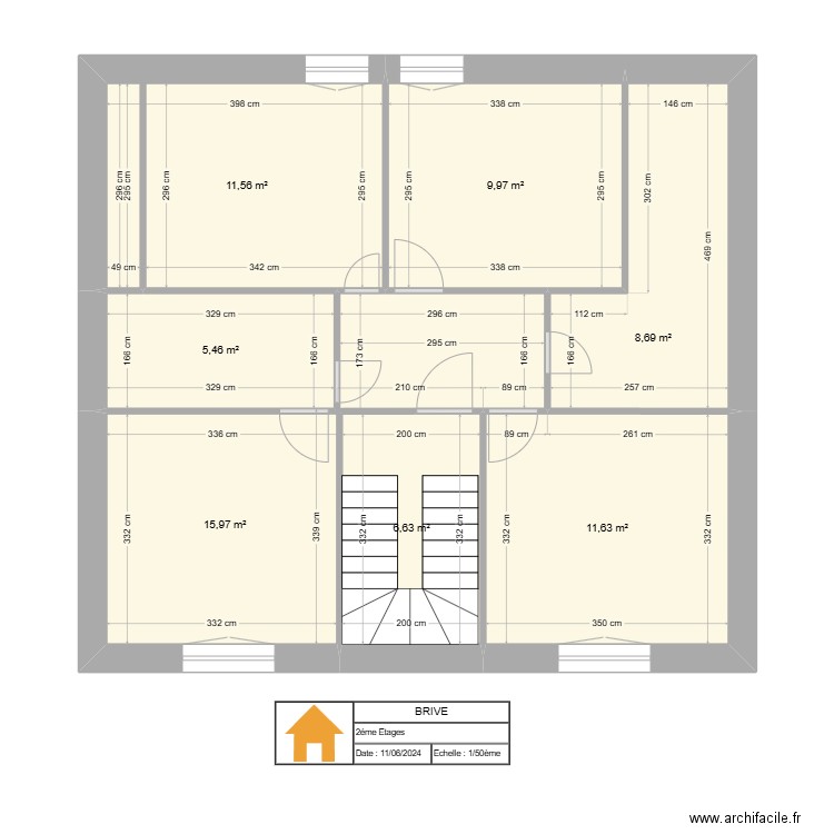 BRIVE 2. Plan de 7 pièces et 70 m2