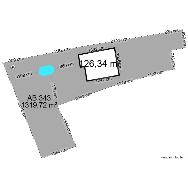 DP PISCINE. Plan de 2 pièces et 146 m2